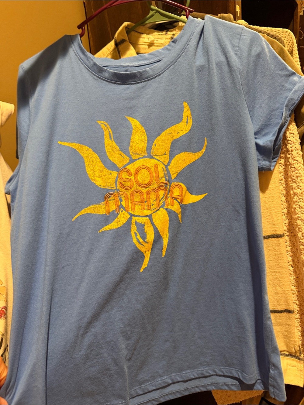 Maurices Light Blue Tee with Yellow Sun 'Sol Mama' Graphic